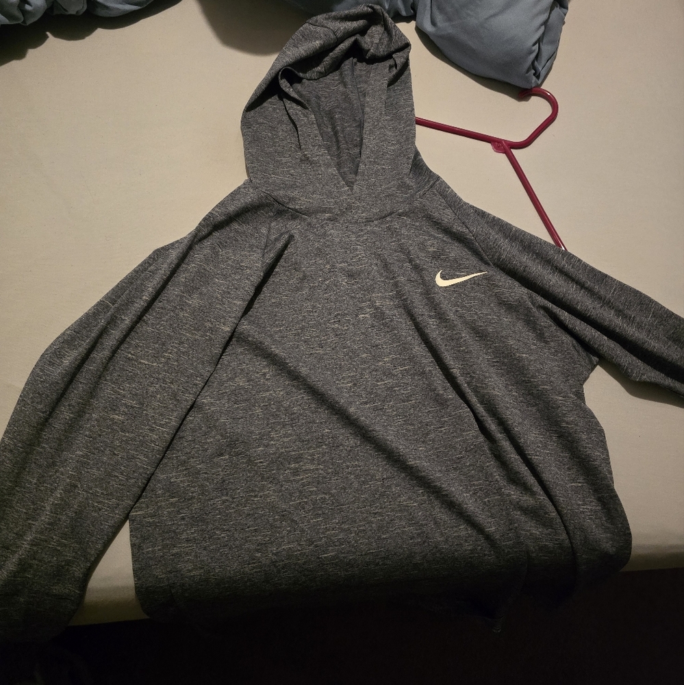 Nike Charcoal Hoodie with Cream Logo